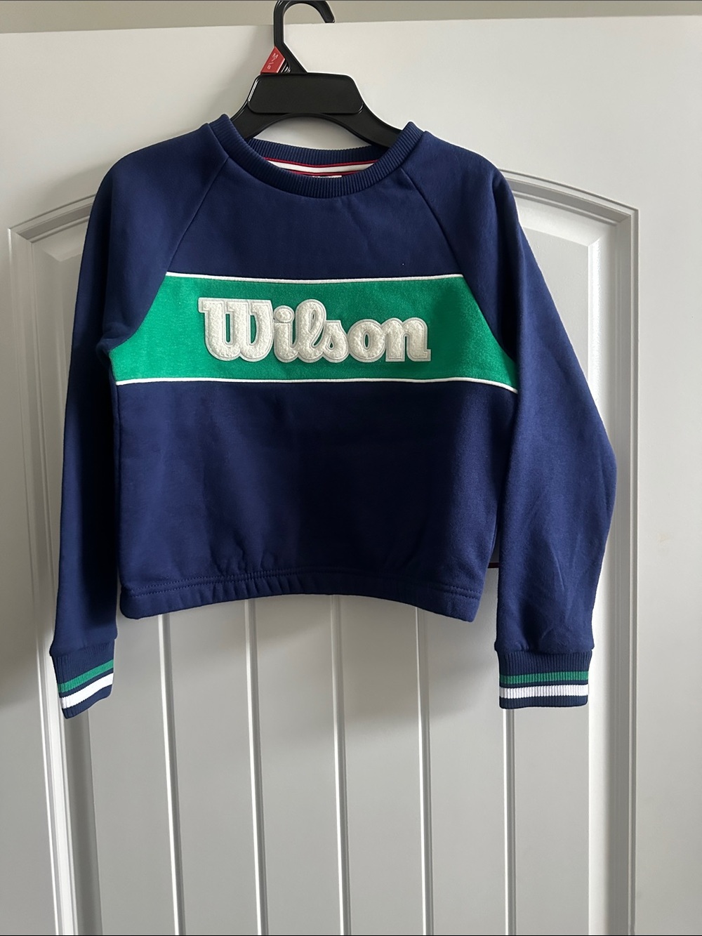 Wilson Navy Crewneck Sweatshirt with Green Chest Panel